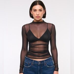Abercrombie Paloma Long Sleeved Mesh Top